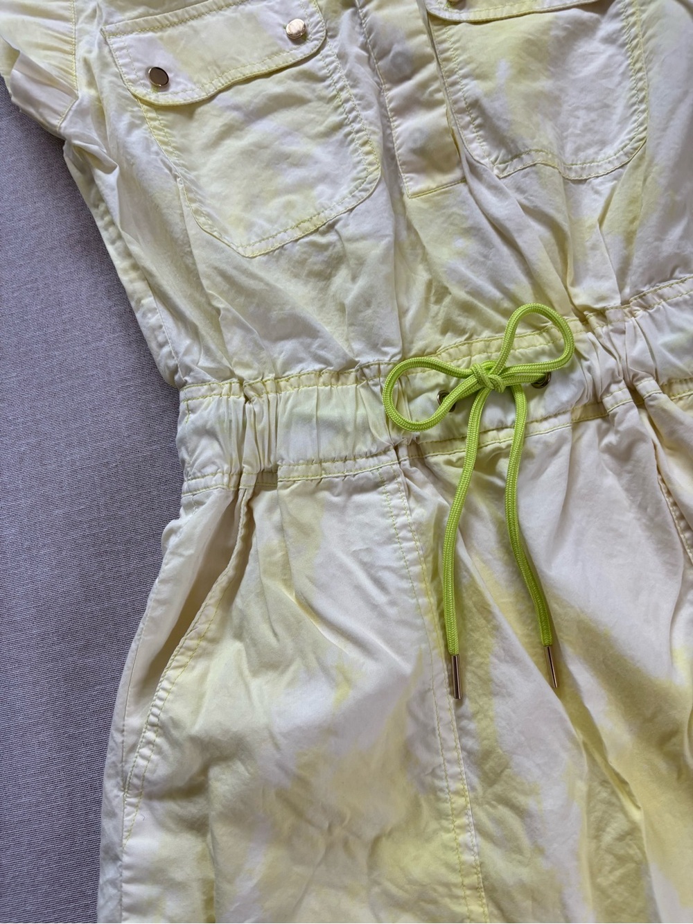 Yellow pastel tie dye festival utility dress Size 2 - Picture 7 of 11